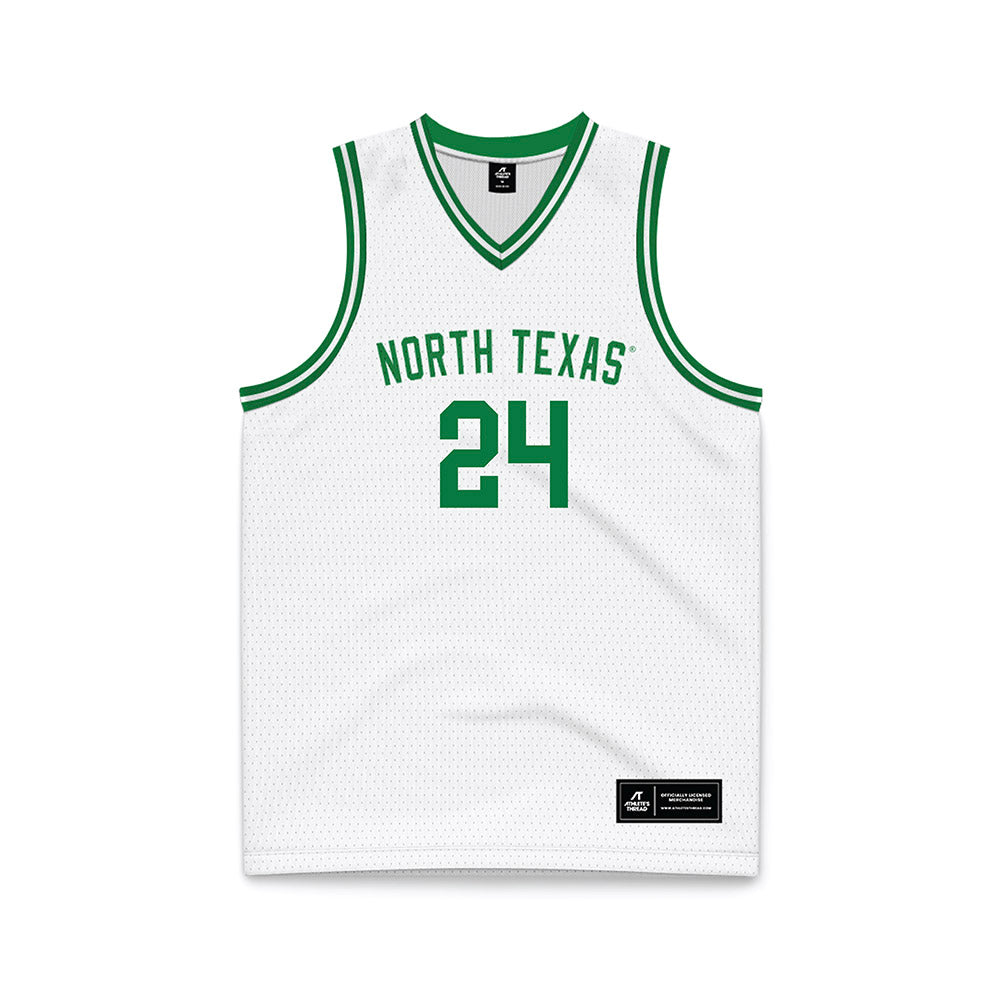 North Texas - NCAA Men's Basketball : Klayton Copeland - White Basketball Jersey