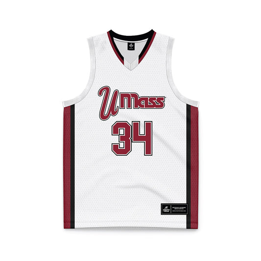 UMass - NCAA Men's Basketball : Mathok Majok - Basketball Jersey White