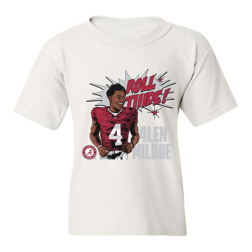 Alabama - NCAA Football : Jalen Milroe - Youth T-Shirt Individual Caricature