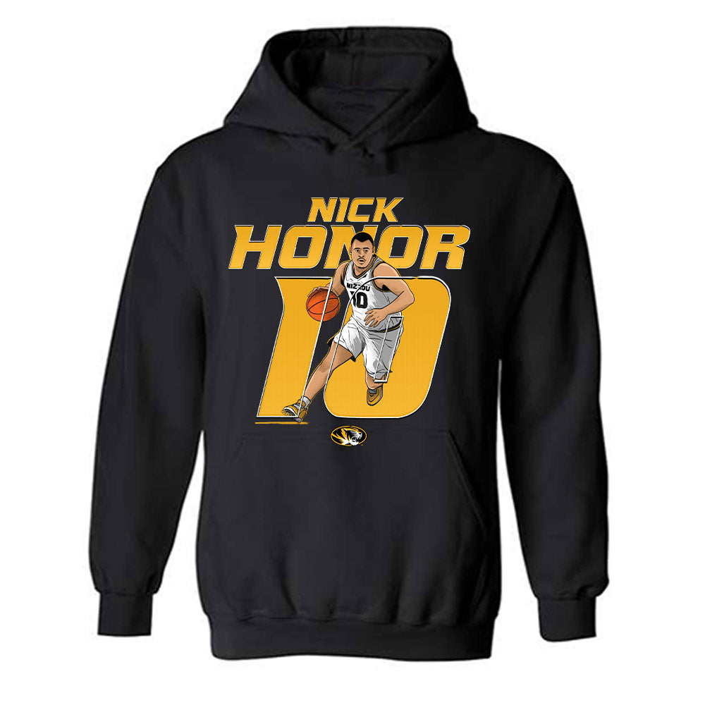 Missouri - NCAA Men's Basketball : Nick Honor - Hooded Sweatshirt Individual Caricature