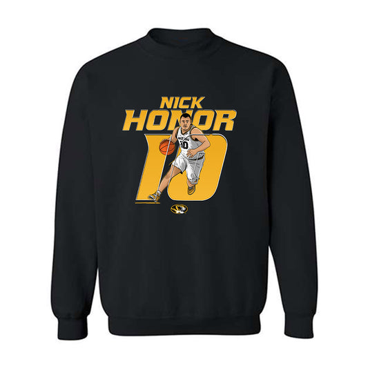 Missouri - NCAA Men's Basketball : Nick Honor - Crewneck Sweatshirt Individual Caricature