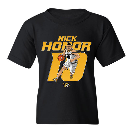 Missouri - NCAA Men's Basketball : Nick Honor - Youth T-Shirt Individual Caricature