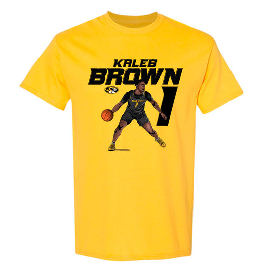 Missouri - NCAA Men's Basketball : Kaleb Brown - T-Shirt Individual Caricature