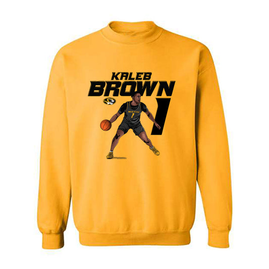 Missouri - NCAA Men's Basketball : Kaleb Brown - Crewneck Sweatshirt Individual Caricature