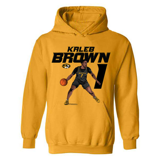 Missouri - NCAA Men's Basketball : Kaleb Brown - Hooded Sweatshirt Individual Caricature