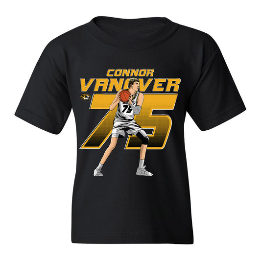 Missouri - NCAA Men's Basketball : Connor Vanover - Youth T-Shirt Individual Caricature