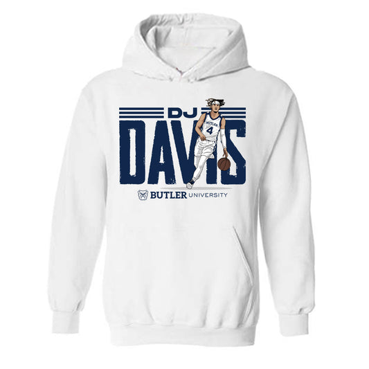 Butler - NCAA Men's Basketball : DJ Davis - Hooded Sweatshirt Individual Caricature