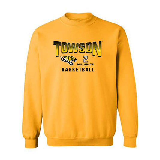 Towson - NCAA Women's Basketball : India Johnston - Crewneck Sweatshirt Fashion Shersey