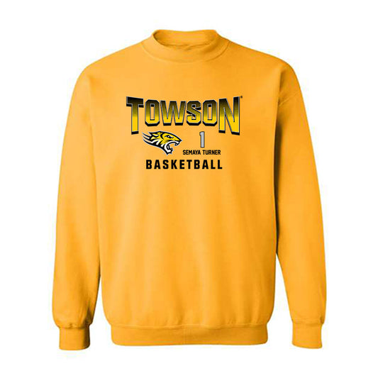 Towson - NCAA Women's Basketball : Semaya Turner - Crewneck Sweatshirt Fashion Shersey