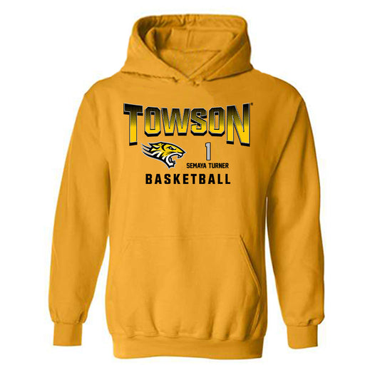 Towson - NCAA Women's Basketball : Semaya Turner - Hooded Sweatshirt Fashion Shersey