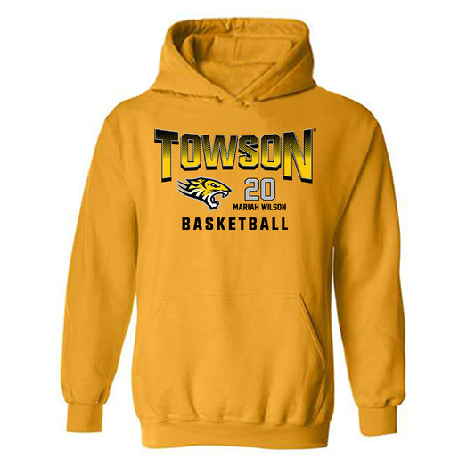 Towson - NCAA Women's Basketball : Mariah Wilson - Hooded Sweatshirt Fashion Shersey