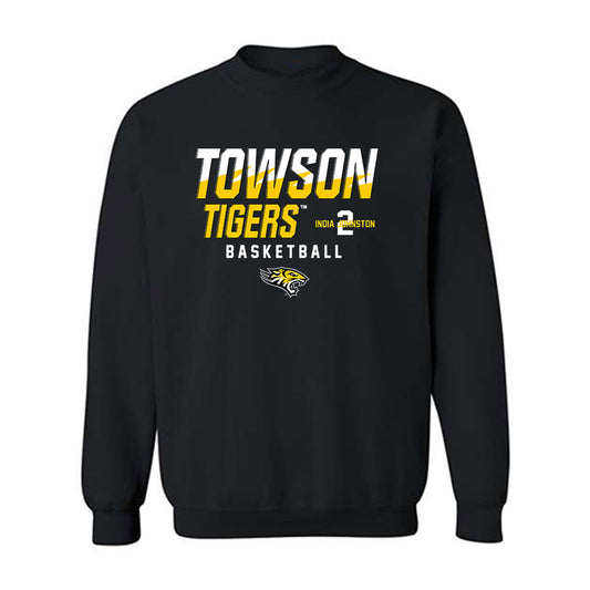 Towson - NCAA Women's Basketball : India Johnston - Crewneck Sweatshirt Classic Fashion Shersey