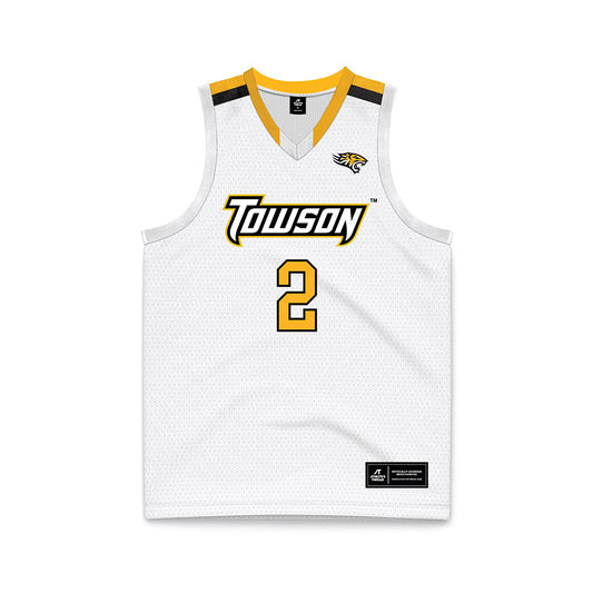 Towson - NCAA Women's Basketball : India Johnston - White Basketball Jersey