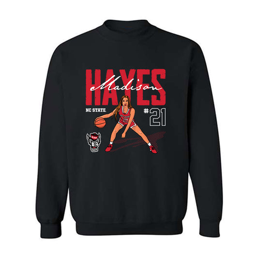 NC State - NCAA Women's Basketball : Madison Hayes - Crewneck Sweatshirt Individual Caricature