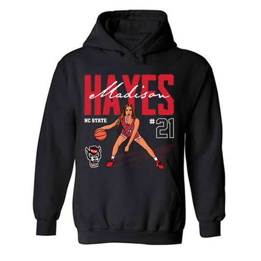 NC State - NCAA Women's Basketball : Madison Hayes - Hooded Sweatshirt Individual Caricature