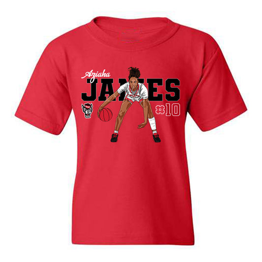 NC State - NCAA Women's Basketball : Aziaha James - Youth T-Shirt Individual Caricature