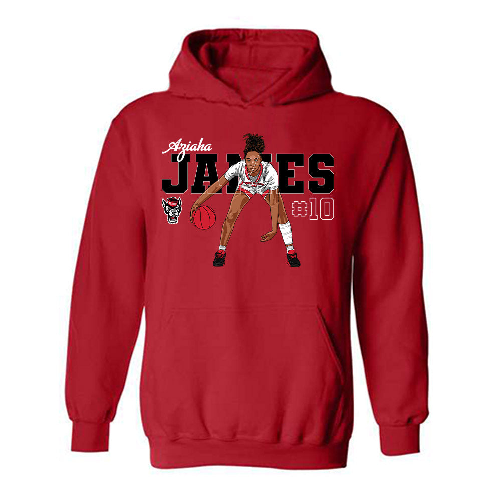 NC State - NCAA Women's Basketball : Aziaha James - Hooded Sweatshirt Individual Caricature