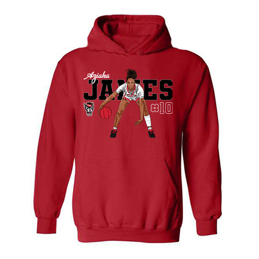 NC State - NCAA Women's Basketball : Aziaha James - Hooded Sweatshirt Individual Caricature
