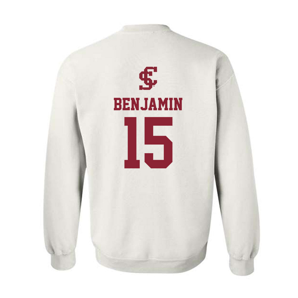 SCU - NCAA Men's Basketball : Jalen Benjamin - Crewneck Sweatshirt Classic Shersey