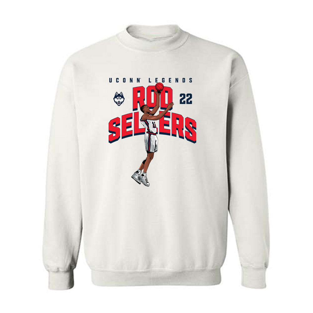 UConn - Men's Basketball Legends : Rod Sellers - Crewneck Sweatshirt Individual Caricature