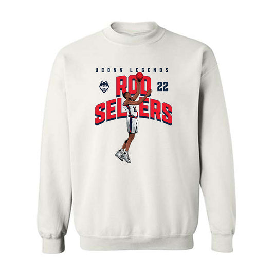 UConn - Men's Basketball Legends : Rod Sellers - Crewneck Sweatshirt Individual Caricature