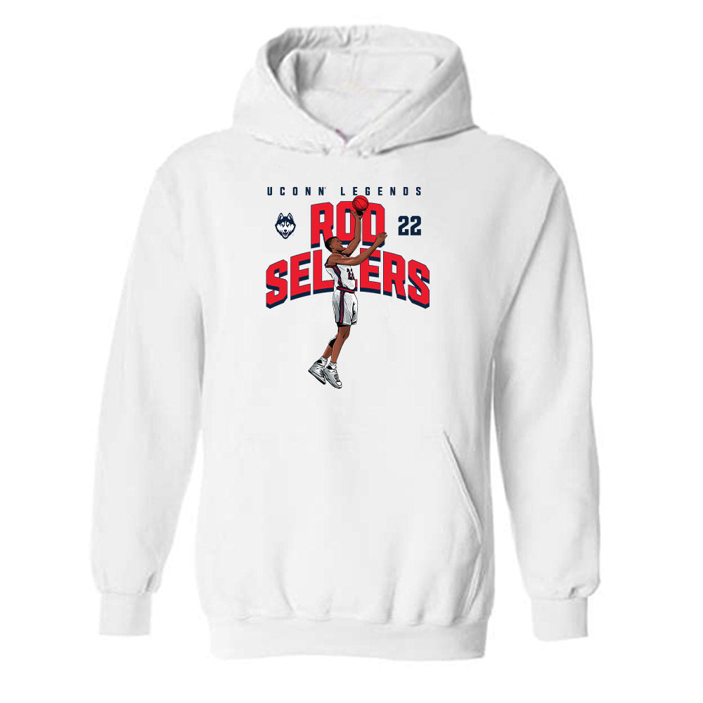 UConn - Men's Basketball Legends : Rod Sellers - Hooded Sweatshirt Individual Caricature