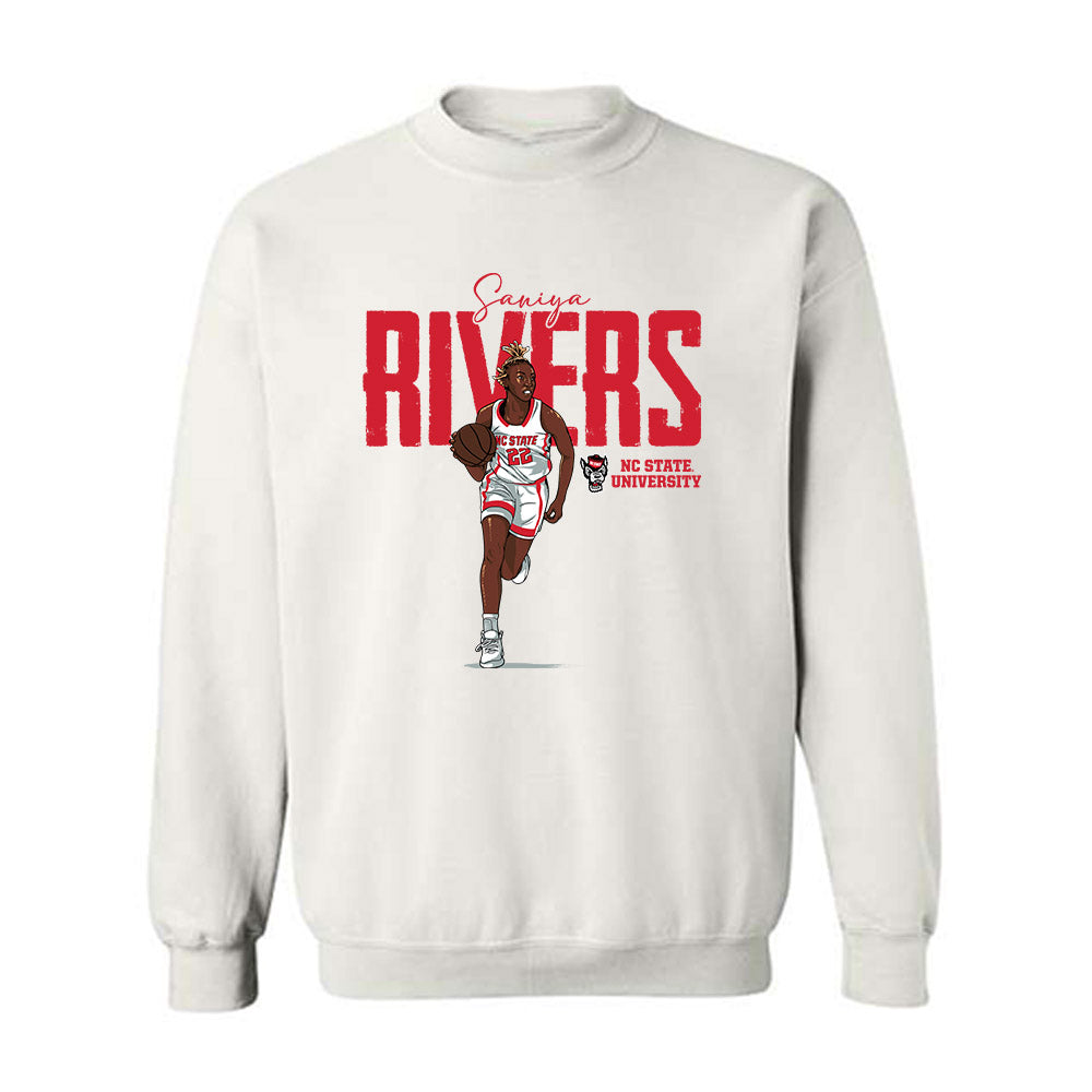 NC State - NCAA Women's Basketball : Saniya Rivers - Crewneck Sweatshirt Individual Caricature