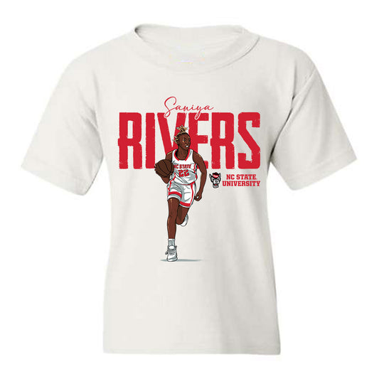 NC State - NCAA Women's Basketball : Saniya Rivers - Youth T-Shirt Individual Caricature