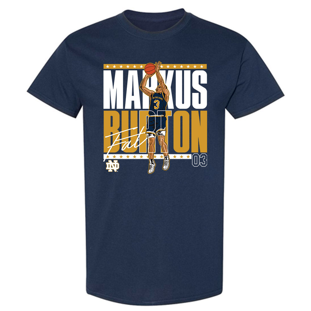 Notre Dame - NCAA Men's Basketball : Markus Burton - T-Shirt Individual Caricature