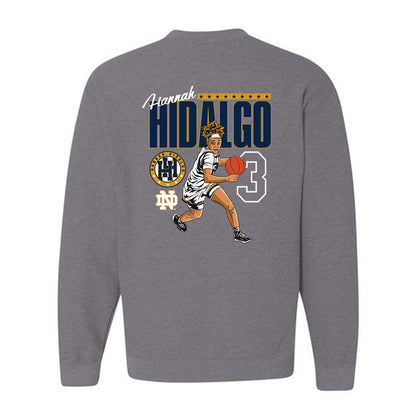 Notre Dame - NCAA Women's Basketball : Hannah Hidalgo - Crewneck Sweatshirt Individual Caricature