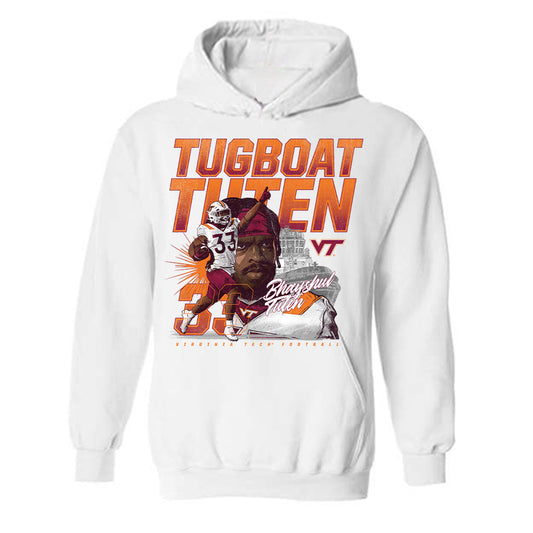 Virginia Tech - NCAA Football : Bhayshul Tuten - Hooded Sweatshirt Individual Caricature