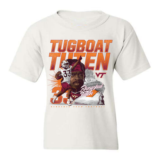 Virginia Tech - NCAA Football : Bhayshul Tuten - Youth T-Shirt Individual Caricature