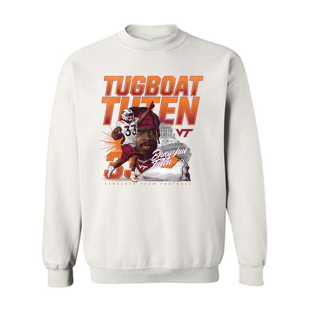 Virginia Tech - NCAA Football : Bhayshul Tuten - Crewneck Sweatshirt Individual Caricature