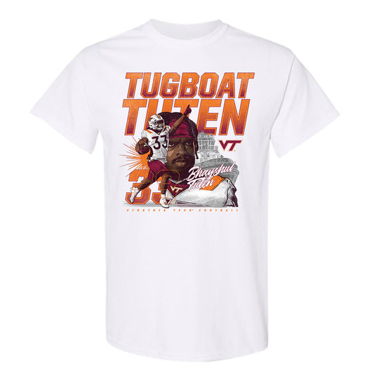 Virginia Tech - NCAA Football : Bhayshul Tuten - T-Shirt Individual Caricature