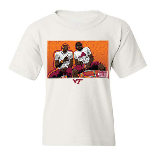 Virginia Tech - NCAA Football : Kyron Drones and Bhayshul Tuten - Youth T-Shirt Individual Caricature