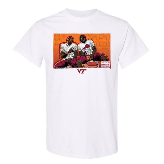 Virginia Tech - NCAA Football : Kyron Drones and Bhayshul Tuten - T-Shirt Individual Caricature
