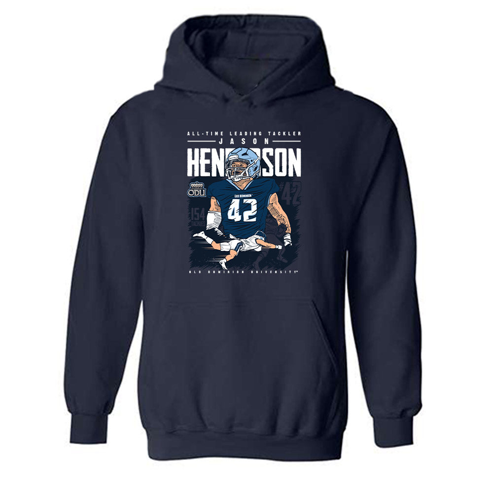 Old Dominion - NCAA Football : Jason Henderson - Hooded Sweatshirt Individual Caricature