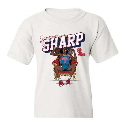 Ole Miss - NCAA Men's Basketball : Jamarion Sharp - Youth T-Shirt Individual Caricature