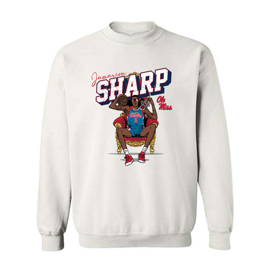 Ole Miss - NCAA Men's Basketball : Jamarion Sharp - Crewneck Sweatshirt Individual Caricature