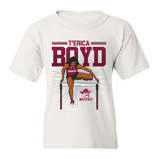 NMSU - NCAA Women's Track & Field (Indoor) : T'Erica Boyd - Youth T-Shirt Individual Caricature