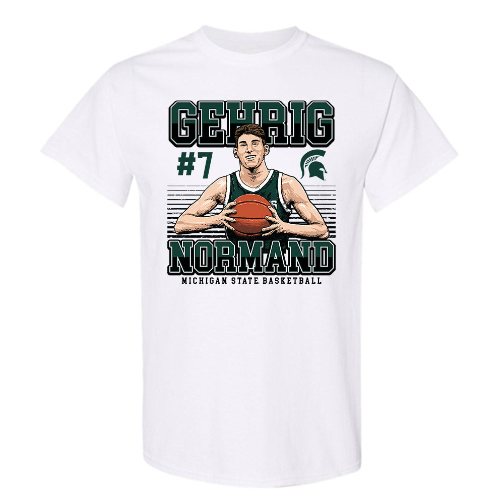 Michigan State - NCAA Men's Basketball : Gehrig Normand - T-Shirt Individual Caricature