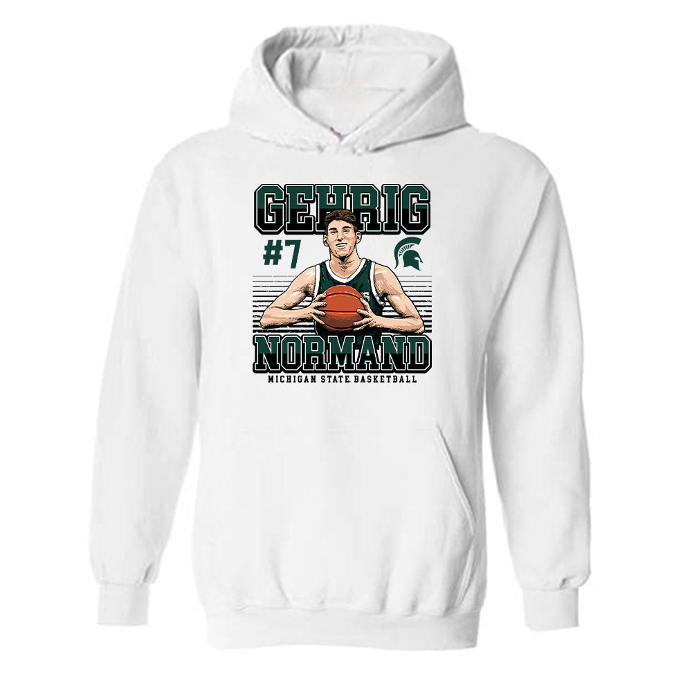 Michigan State - NCAA Men's Basketball : Gehrig Normand - Hooded Sweatshirt Individual Caricature