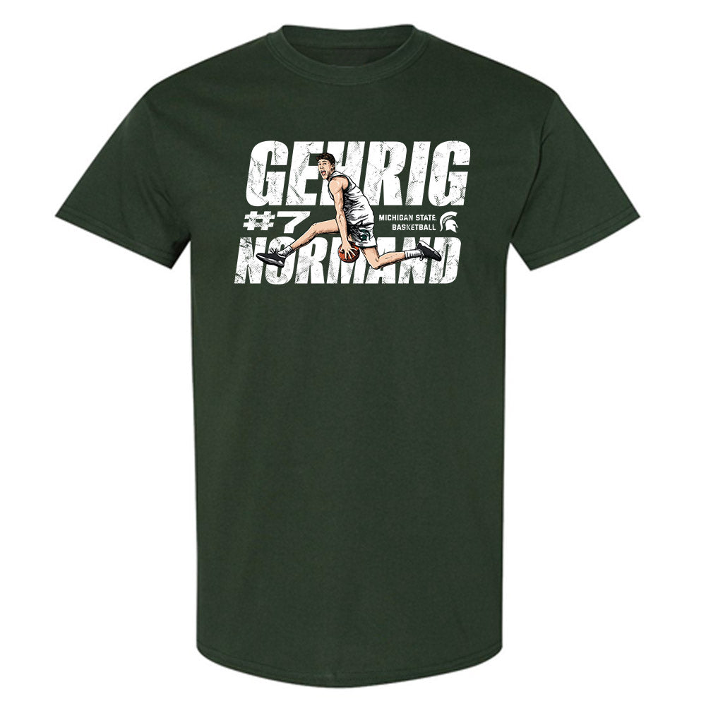 Michigan State - NCAA Men's Basketball : Gehrig Normand - T-Shirt Individual Caricature