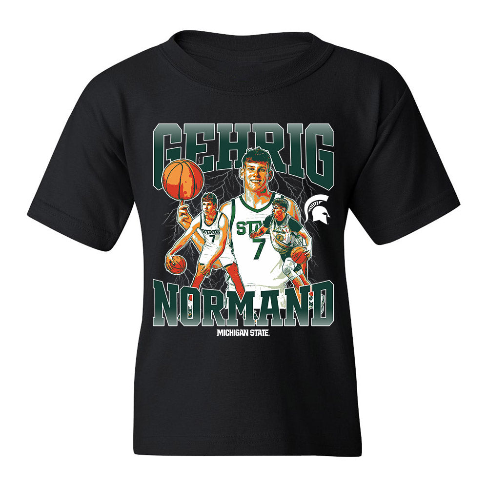 Michigan State - NCAA Men's Basketball : Gehrig Normand - Youth T-Shirt Individual Caricature