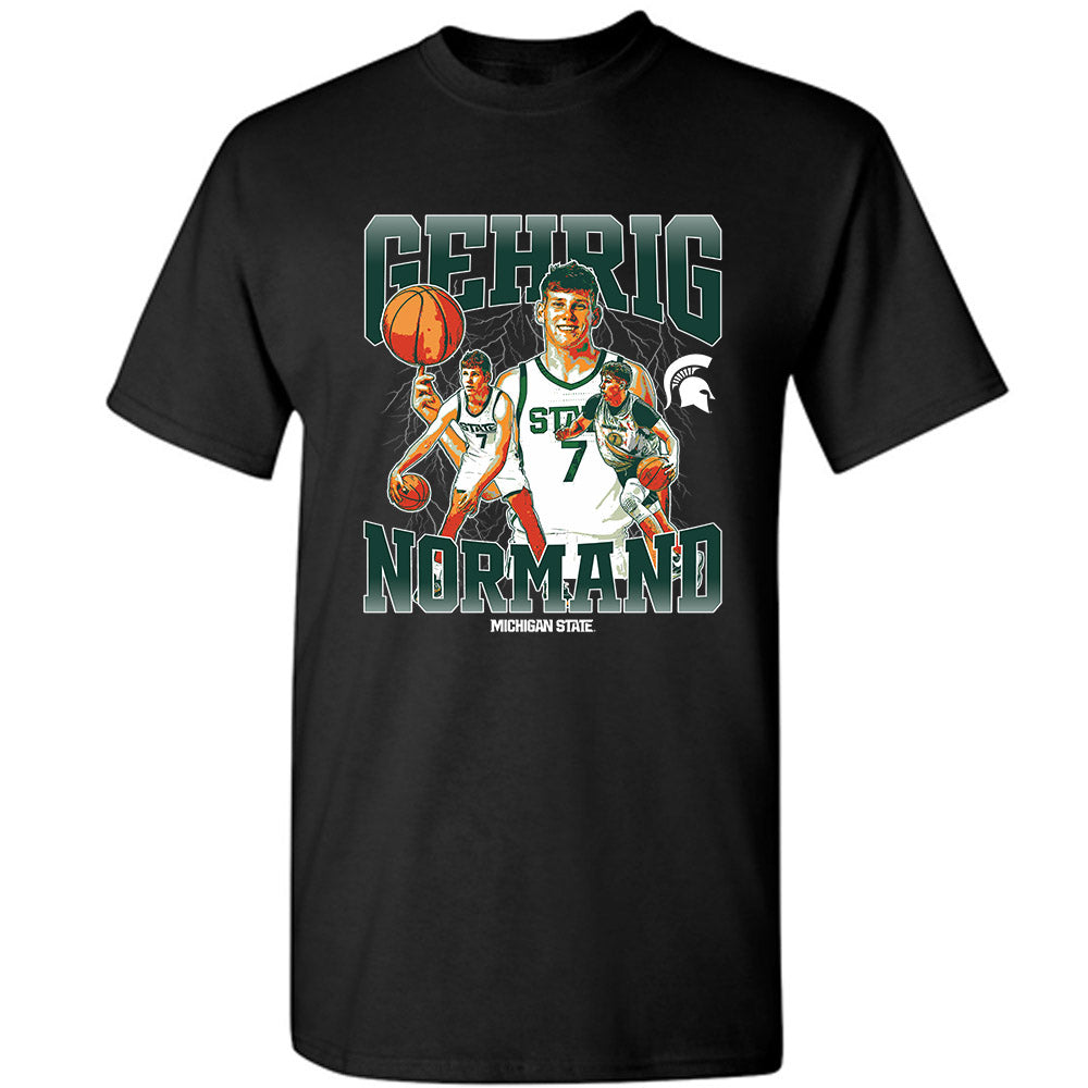 Michigan State - NCAA Men's Basketball : Gehrig Normand - T-Shirt Individual Caricature