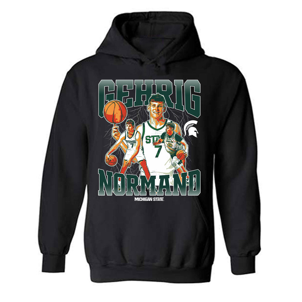 Michigan State - NCAA Men's Basketball : Gehrig Normand - Hooded Sweatshirt Individual Caricature