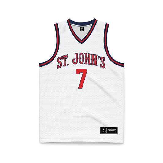 St. Johns - NCAA Men's Basketball : Simeon Wilcher - Basketball Jersey White