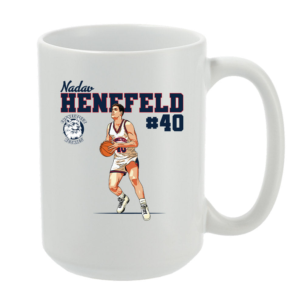 UConn - NCAA Men's Basketball : Nadav Henefeld - Individual Caricature Mug