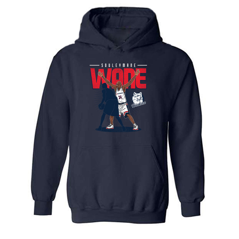 UConn - Men's Basketball Legends : Souleymane Wane - Hooded Sweatshirt Individual Caricature