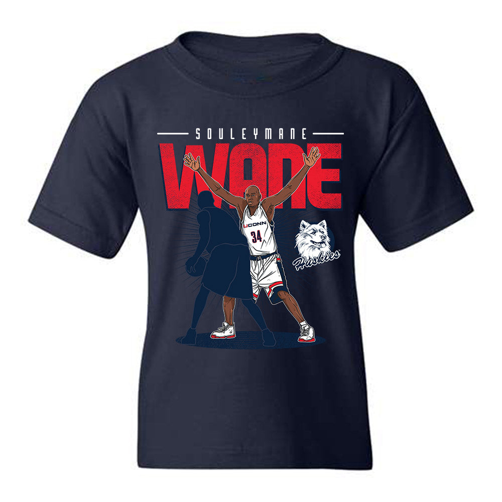 UConn - Men's Basketball Legends : Souleymane Wane - Youth T-Shirt Individual Caricature